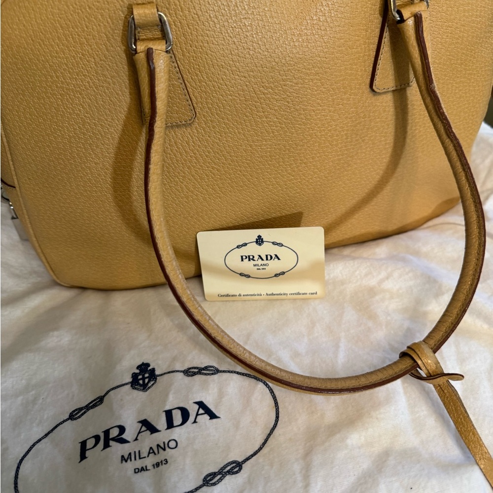 Prada Vintage Yellow Bowling Bag